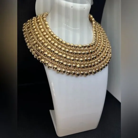 Zara Bold Multilayered Gold Chocker Necklace - Picture 11 of 14